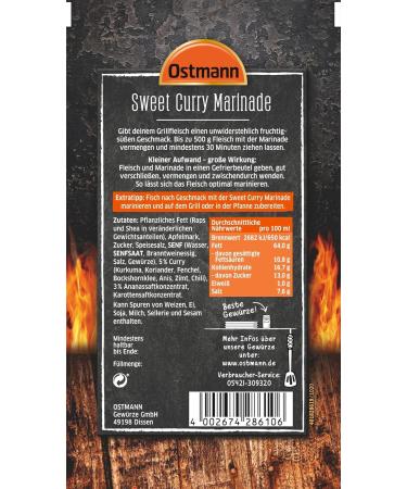Ostmann Sweet Curry Marinade - Liquid Grill Marinade for Poultry | 60 ml | Perfect for Grilling & Enhancing Dishes - Buy Online on SooperMarket.com