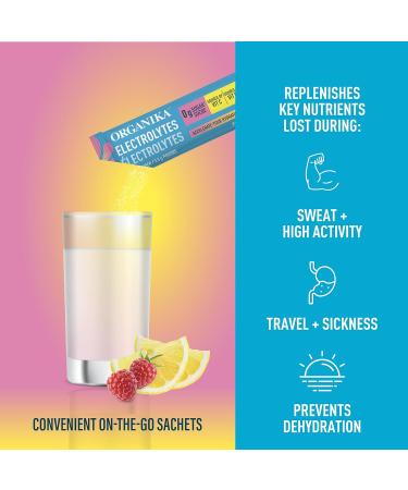 Organika Electrolytes Powder- Pink Lemonade Sachets- On the Go Hydration and Electrolyte Replenishment 3.5g x 20ct Pink Lemonade 20 Servings (Pack of 1) - Buy Online on SooperMarket.com