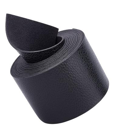 GORGECRAFT Black Leather Strap Strip 2 Inch Wide 79 Inch Long Lychee Pattern Leather Belt Strips Wrap Single Sided Flat Cord for DIY Crafts Clothing Jewelry Wrapping Making Bag Furniture Handles Black 2 Inch