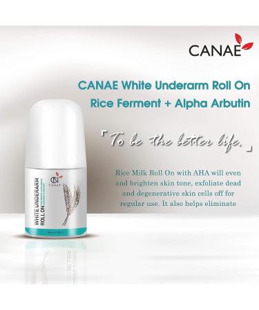 CANAE Underarm Skin Renewal Roll On: Best Natural Deodorant with Alpha Arbutin + Rice Ferment - Aluminum Free, for Sensitive Skin, Women and Men - Travel Size - Buy Online on SooperMarket.com