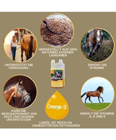 Buy Emma Linseed Oil for Horses & Pets - Cold-Pressed Omega 3 & 6 Fatty Acids for Shiny Fur & Digestion | 2x1L - Ideal for Dogs & Cats - Buy Online on SooperMarket.com