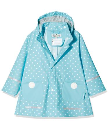 Playshoes Unisex Kid's Regenjacke Wind and Waterproof Raincoat Rainwear 92 turquoise dots