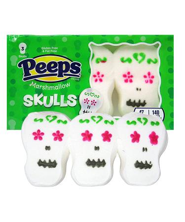 3 Packs Halloween Peeps Marshmallow Candy - Festive Sugar Skulls Party Favors for Baking DIY - 9 Pieces Per Pack - Buy Online on SooperMarket.com