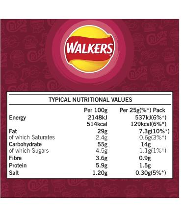 Walkers Smoky Bacon Multipack Crisps 6 x 25 g (Pack of 4) - Buy Online on SooperMarket.com