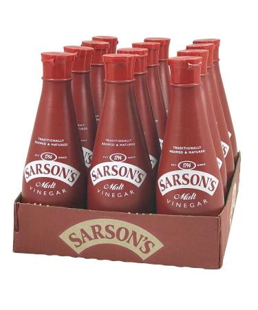 Sarsons Malt Vinegar 12X 300ML plastic bottle imported by Shestore24 3.6 l (1 pack)