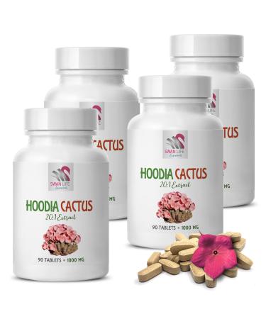 hoodia gordonii Extract Powder - HOODIA Cactus 20:1 Extract - Natural Herbs - hoodia gordonii Plant - Energy Pills - 4 Bottles 360 Tablets