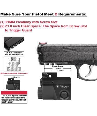 QR-Laser Green Laser Sight Gun Light Combo | 500 Lumens USB Rechargeable Flashlight | Strobe Function | For Pistols & Handguns | Upgraded GL10 - Buy Online on SooperMarket.com