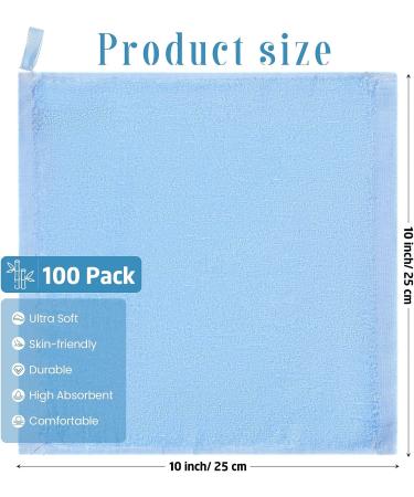 100 Pcs Bamboo Washcloths Towel Bulk - Soft & Absorbent 10x10 Inch Baby & Face Towel for Bathroom - Quick Drying & Reusable Bamboo Towels - Buy Online on SooperMarket.com