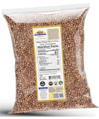 Rani Kala Chana 128oz (8lbs) | All Natural, Gluten Friendly & Non-GMO | Vegan & Kosher | Indian Origin 3.63kg Bulk Chickpeas Pack - Buy Online on SooperMarket.com