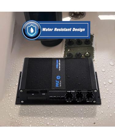 Pyle 2-Channel Bluetooth Audio Marine Amplifier - 200 Watt Weather Resistant Amp with MP3 USB SD Reader and LCD Screen - Buy Online on SooperMarket.com