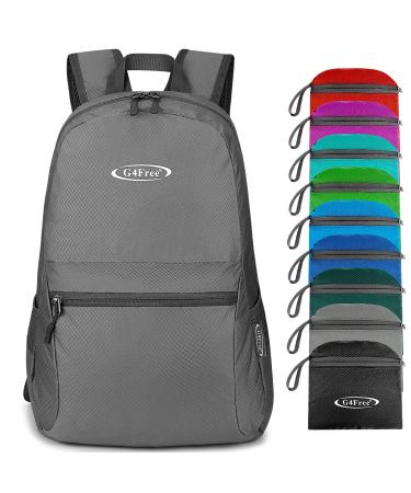 G4Free 20L Lightweight Packable Backpack Travel Hiking Daypack Foldable Grey
