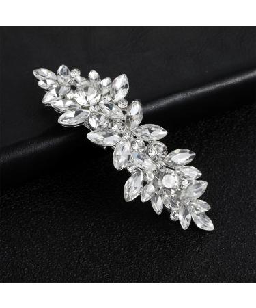 Crystal Pearl Rhinestone Barrette 2Pcs - Elegant Wedding Hair Accessories for Women - Buy Online on SooperMarket.com