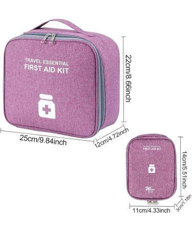 Mecctuck Large Capacity Medication Pocket | 2-Piece Travel Pharmacy & First Aid Bag | Medical Storage for Home Office & Outdoor Use - Purple - Buy Online on SooperMarket.com
