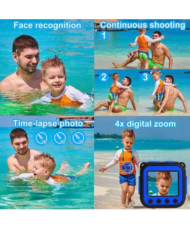 PROGRACE Upgraded Kids Waterproof Camera Action Video Digital Camera 1080 HD Camcorder for Boys Toys Gifts Build-in Game(Blue) - Buy Online on SooperMarket.com