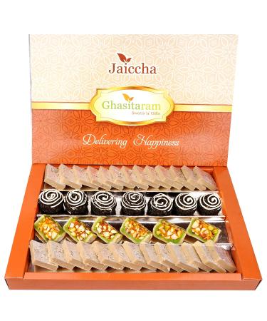 Jaiccha Ghasitaram Sweets-Dryfruit Fancy Sweets with Kaju Katli 800 GMS |Gift for Diwali Holi Rakhi Valentine Christmas Birthday Anniversary Her Him|
