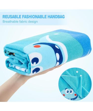 Kids Beach Towel - Super Absorbent Quick Dry Microfiber - Cute Shark Design - 24''x 48'' - 300GSM Thick Soft - Sand Free - Ideal for Beach, Pool, Swim, Bath, Travel, Picnic, Camping - Boys and Girls - Buy Online on SooperMarket.com