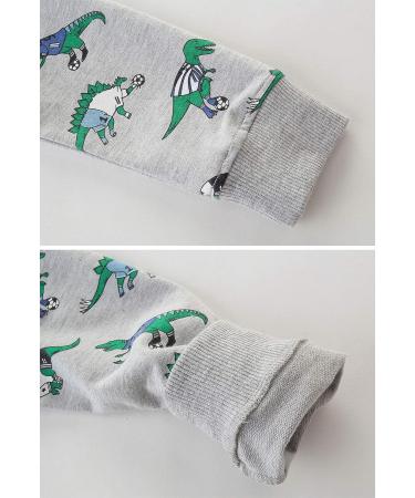 Kids Dinosaur Sweatshirt | Cotton Long Sleeve Pullover for Boys & Girls | Toddler Baby Clothes 2-3 Years Grey - Buy Online on SooperMarket.com