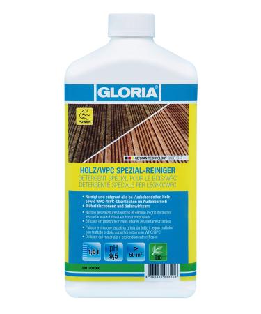 Gloria wood/ WPC special cleaner |1 L wood cleaner concentrate |Cleaning agent for untreated and treated wooden surfaces |Clean powerful wooden terrace |Depth cleaning |Outside wood/WPC special cleaner