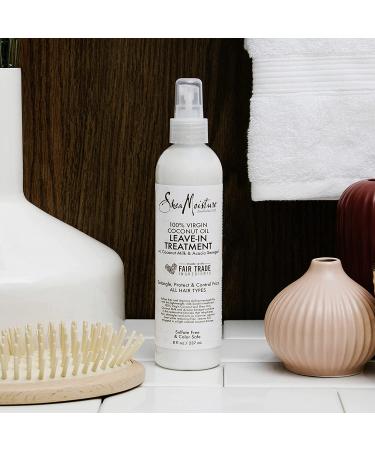 SheaMoisture 100% Virgin Coconut Oil Leave-in Conditioner 8 oz - Silicone Free Treatment for All Hair Types - Buy Online on SooperMarket.com