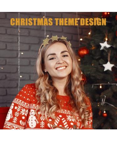 Uonlytech Snowflake Headband Christmas Headwear Glitter Hair Bands Gold Headpiece Xmas Headbands for Party Festival - Buy Online on SooperMarket.com