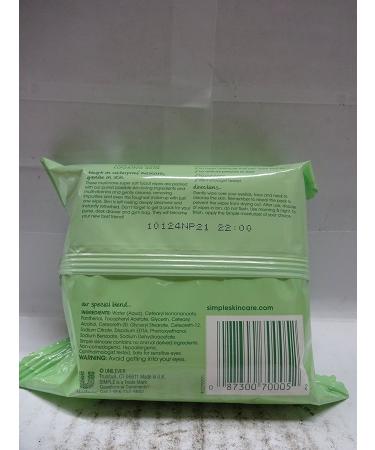 Simple Cleansing Facial Wipes - 25 Pack | Gentle Makeup Remover | Ideal for All Skin Types | International Shipping Available - Buy Online on SooperMarket.com