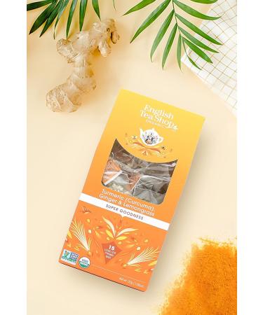 English Tea Shop Organic Turmeric Ginger & Lemongrass (15 Pyramids) 30 g - Buy Online on SooperMarket.com