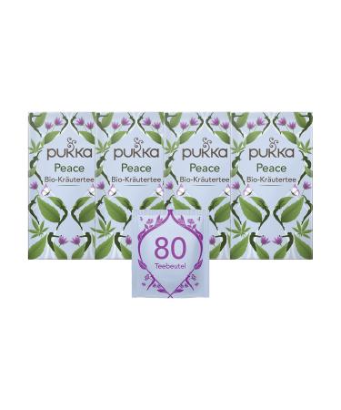 Pukka | Organic herbal tea "Peace" | Chamomile lavender spearmint ashwagandha | for moments of calm | Pack of 4 | 80 tea bags