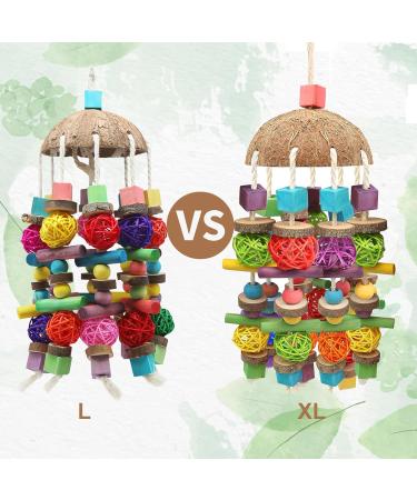 MQUPIN Big Bird Parrot Toy - Multi-Color Natural Wooden Blocks for Caciques Gray Parrots Macaws & Amazons - Climbing Chewing & Cleaning Fun - Buy Online on SooperMarket.com