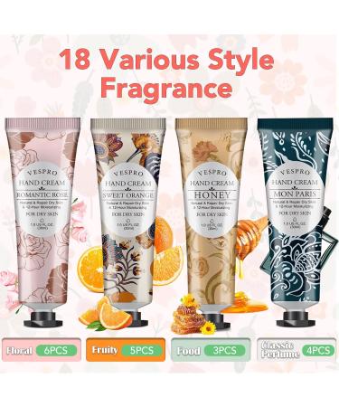 VESPRO 18 Pack Plant Fragrance Hand Cream Gift Set - 30ml Mini Hand Lotion Travel Size, Moisturizing Hand Care Cream for Women - 18 Different Scents - Perfect Bulk Gifts for Mom, Sister, Yourself - Buy Online on SooperMarket.com