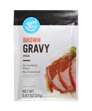 Amazon Brand Happy Belly Brown Gravy Mix 0.87 Oz (Pack of 12) - Savory Flavor for Delicious Meals - Buy Online on SooperMarket.com