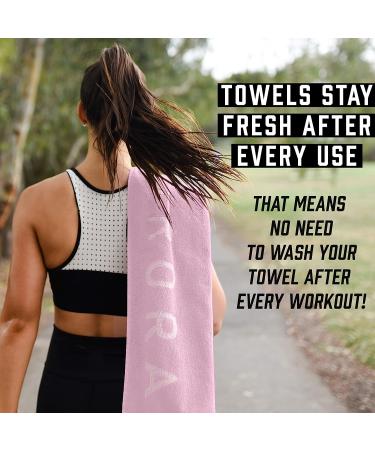 Organic Cotton Luxury Gym Towel for Women - Soft & Absorbent Workout Towel - Silver Infused Sports Towel - 31.5 X 15.75 inch - Pink - Buy Online on SooperMarket.com