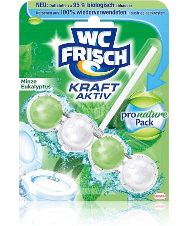 WC Frisch Kraft Active Pro Nature Mint & Eucalyptus Toilet Cleaner - 10 Pack | 95% Biodegradable Fragrance Stones for Long-Lasting Freshness | International Shipping Available - Buy Online on SooperMarket.com