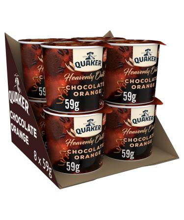 Quaker Heavenly Oats Chocolate Orange Porridge Pot 59 g (Pack of 8) Brown