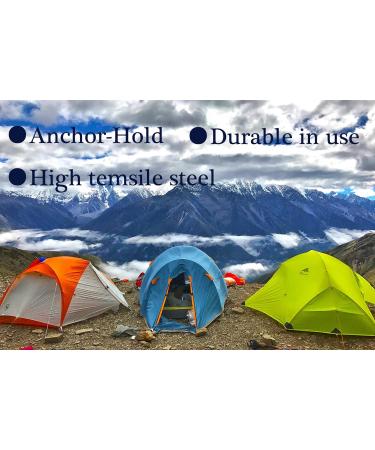 8 Pack Heavy Duty 8 Inch Steel Tent Stakes - Unbreakable Metal Pegs for Camping - Buy Online on SooperMarket.com