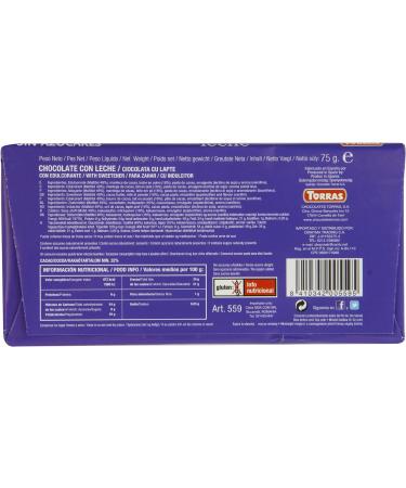 Torras No Added Sugar Milk Chocolate Bar 75 g 1 - Buy Online on SooperMarket.com