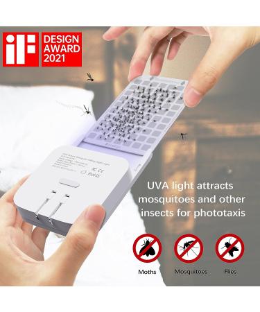 Mosalogic Plug-in Flying Insect Trap - Indoor Mosquito Killer with UV Attractant & Night Light - Gnat, Moth, Fly Catcher for Home & Office (1 Pack, White) - Buy Online on SooperMarket.com