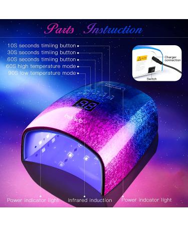 Lavinda 48W Rechargeable UV LED Nail Lamp - Cordless & Wireless Professional Nail Dryer for Acrylic Gel Nails - Multicolor - Buy Online on SooperMarket.com