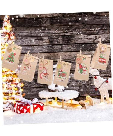 HOLIDYOYO 1 Set Xmas Advent Calendar Bags Xmas Candy Pouch Santa Bags Holiday Party Favor Rope As Shown 18.00X9.00X1.00CM - Buy Online on SooperMarket.com