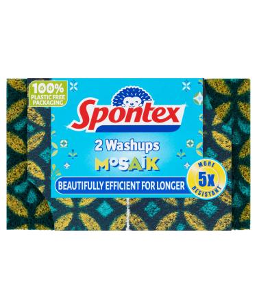 Spontex Washups Mosaik Sponge Scourers 2pk