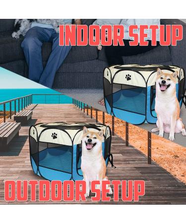LongtimeUSA Portable Pet Puppy Playpen with Removable Shade Cover - Buy Online on SooperMarket.com