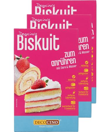 Decocino biscuit baking mix set (3x250 g)-simple preparation-succeeded-for baking airy biscuit floors cream cakes biscuit rolls and much more.