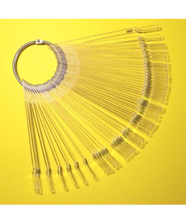WORKIRO 100-Piece Nail Display Set with Ring & Number Stickers Transparent Almond Nail Tips for Art & Color Presentation - Buy Online on SooperMarket.com