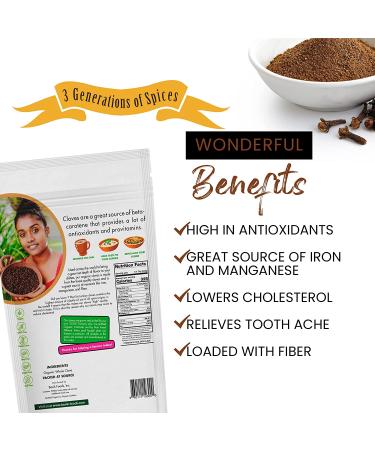 Organic Gourmet Cloves Powder from Sri Lanka - Vegan, Gluten-Free, Non-GMO | Fairtrade, Rainforest Alliance, Kosher | 500g (17.5oz) - BASIK - Buy Online on SooperMarket.com