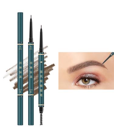 Eyebrow Pencil 3 PCS Waterproof Professional Makeup Micro Brow Pencil Brow Kit with Eyebrow Brush and Razor Ultra-Fine Mechanical Pencil Dark brown