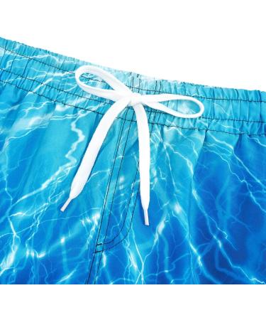 Buy Tuonroad Boys' 3D Print Swimming Shorts | Fast Drying & Funny Beach Trunks for Ages 5-14 | Blue Lightning Design - Buy Online on SooperMarket.com