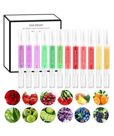 12pcs Nail Cuticle Oil Pen Gel Nail Oil Pen Nail Nourishment Polish With Vitamins Moisturized Gel Nail Polish Repair Pen For Gel Nails Care Cuticle Oils