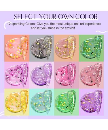 Saviland Platinum Glitter Gel Nail Polish Set - 12 Colors | Soak Off Nail Art for Home DIY & Professionals - 6ML - Buy Online on SooperMarket.com