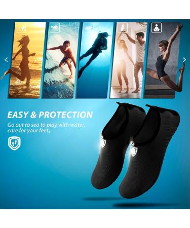 Simari Water Shoes for Men & Women - Quick-Drying Aqua Shoes | Bathing Beach & Swimming Footwear | SWS001 P nktchen Black 44/45 EU - Buy Online on SooperMarket.com
