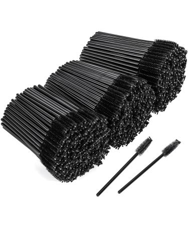BTYMS 500 Pieces Disposable Mascara Wands Eyelash Brush Brow Brushes Applicators Lash Spoolies for Eye Lash Extension - Black