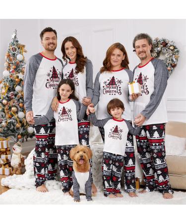 PatPat Family Matching Christmas Pajamas Set - Tree Snowflake & Letters Print Sleepwear | 3-6 Months Grey - Buy Online on SooperMarket.com